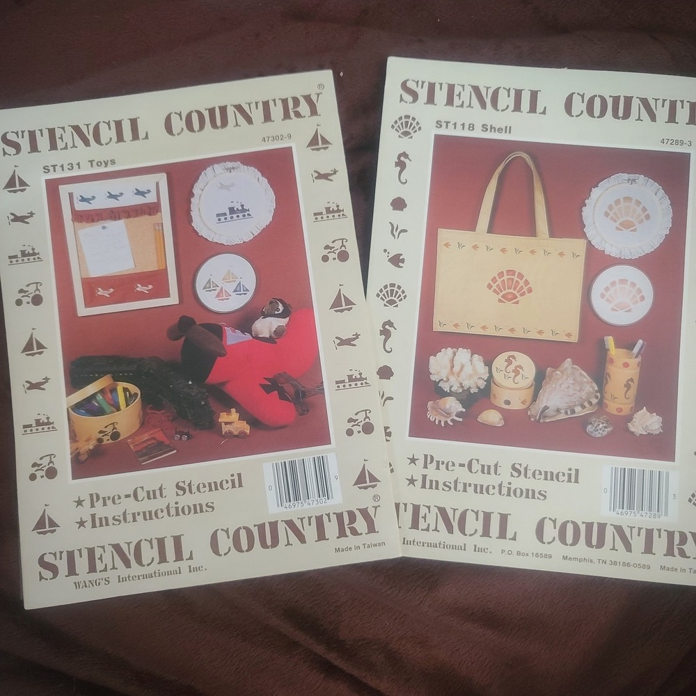 Craft Girls - Vintage Country Stencils Toys Shell New Condition- Paint Embroider